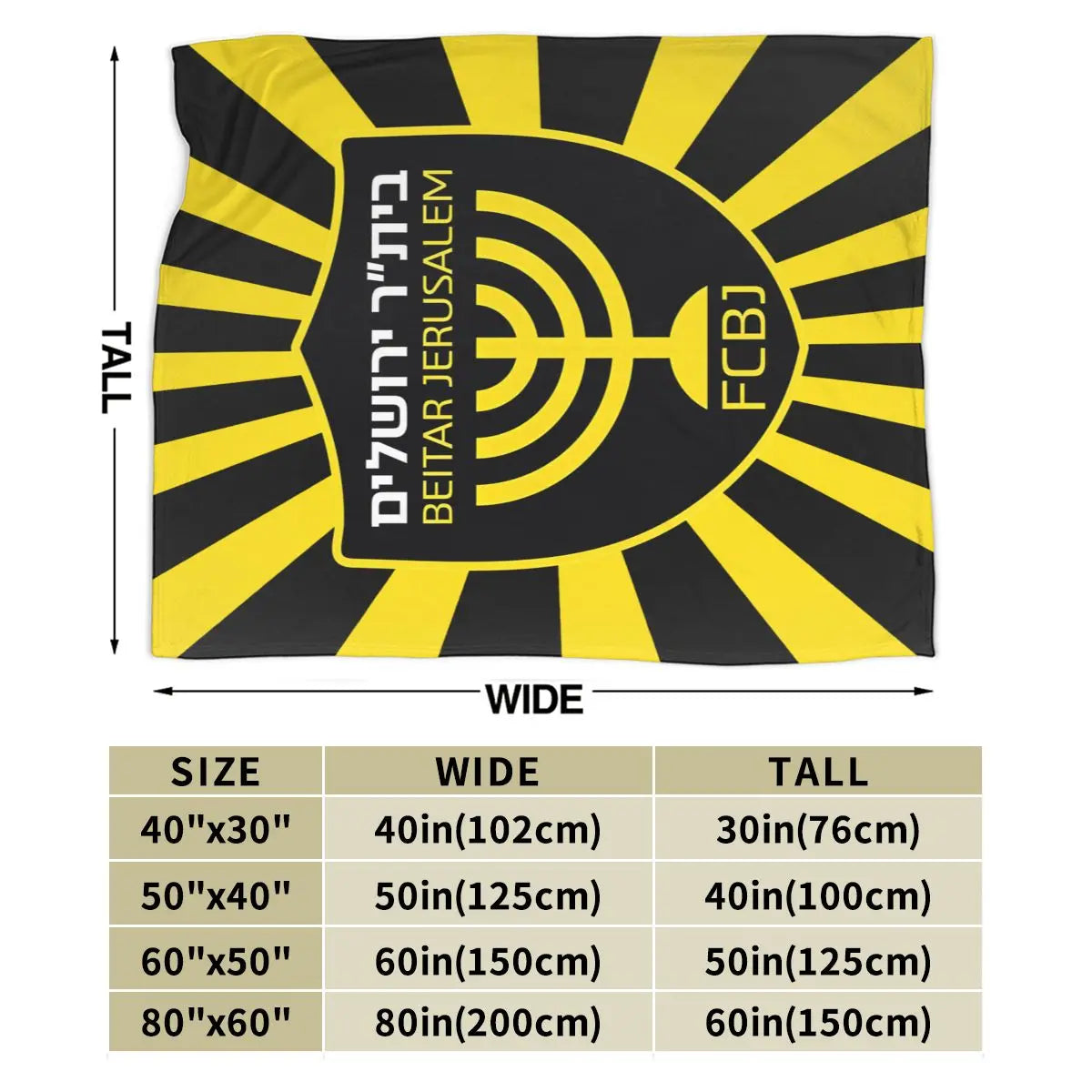 Israeli - Jerusalem Flannel Throw Blanket