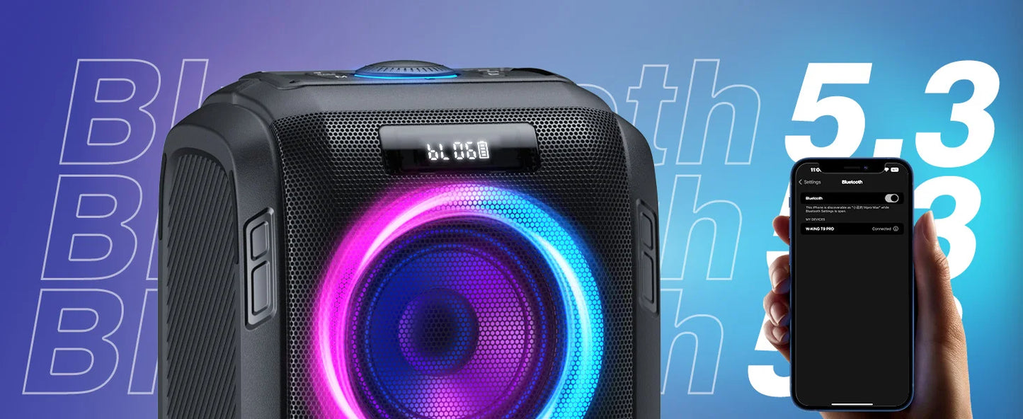 250W PEAK Large Bluetooth Speaker Loudest/Massive 120 db Portable Wireless Speaker