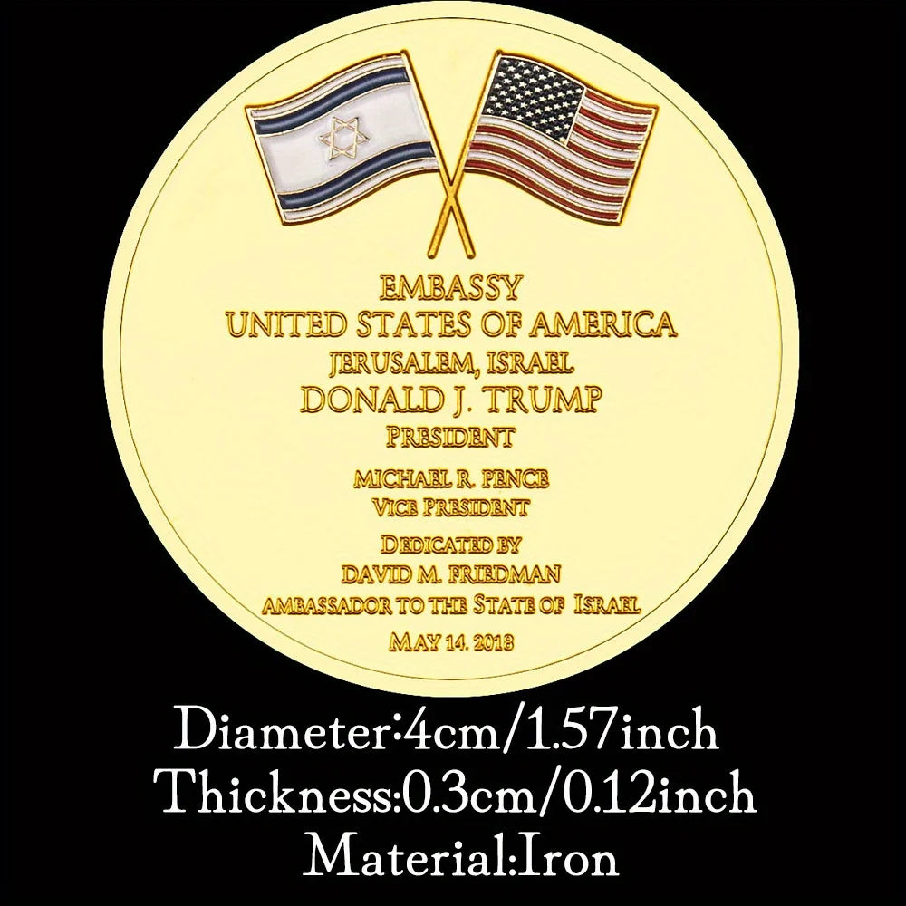 Jerusalem United States Embassy Donald Trump Challenge Coin