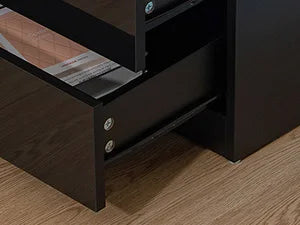 Nightstand with Wireless Charging Station & USB Ports High Gloss with RGB LED