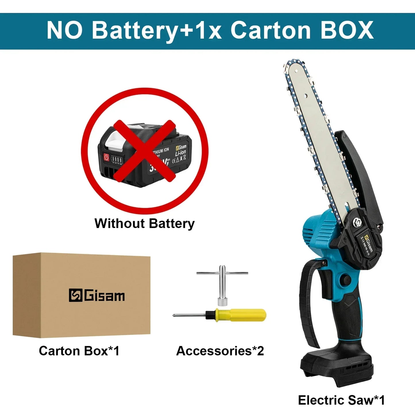 8 Inch Brushless Electric Saw Handheld Portable Chainsaw for Makita 18V Battery