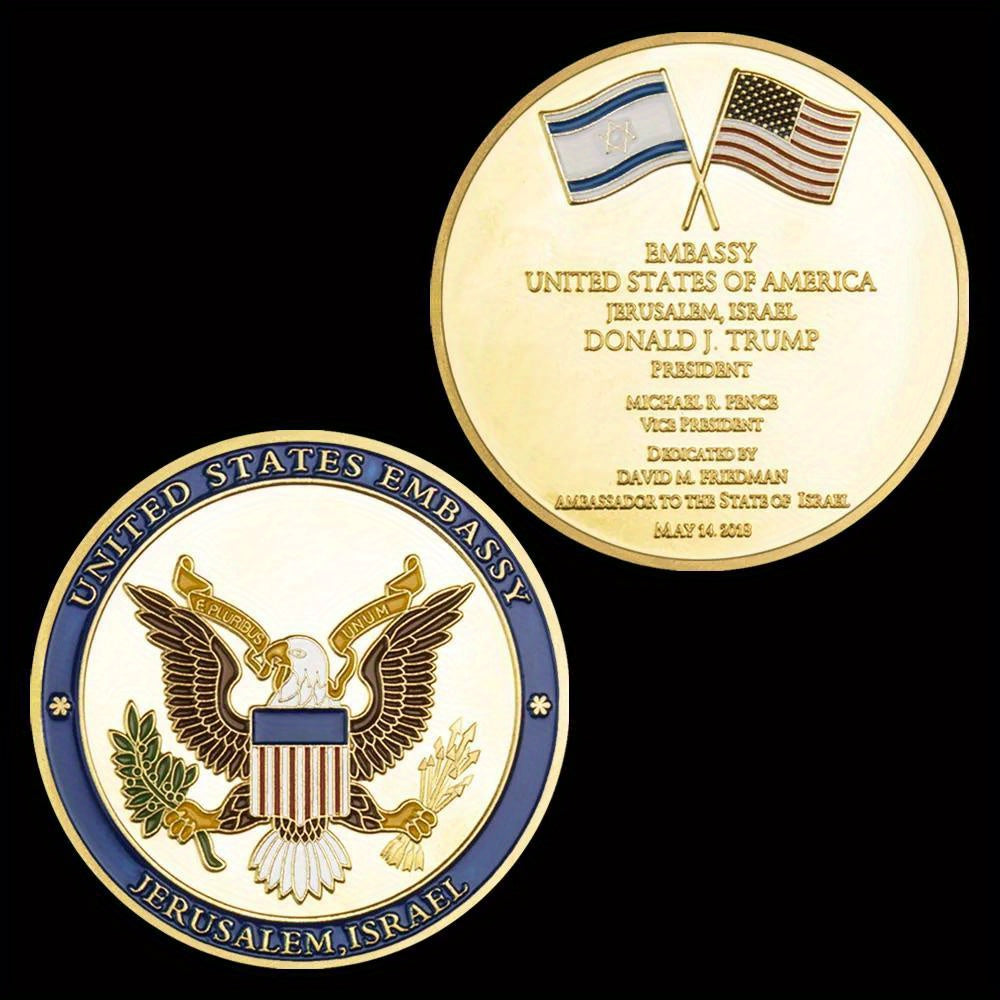 Jerusalem United States Embassy Donald Trump Challenge Coin
