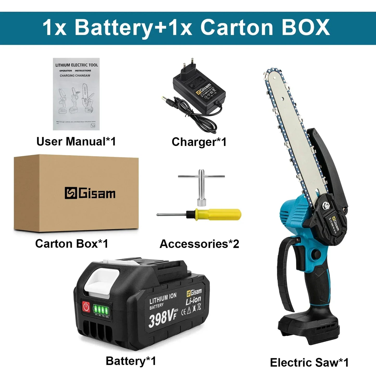 8 Inch Brushless Electric Saw Handheld Portable Chainsaw for Makita 18V Battery