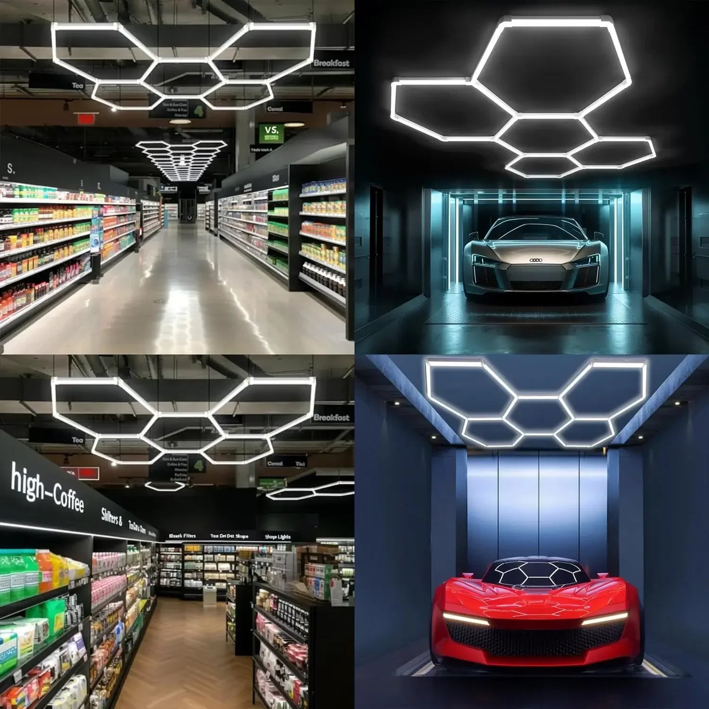 25 Pieces LED Hexagon Garage/Studio/Gym Lights 6500K Super Bright