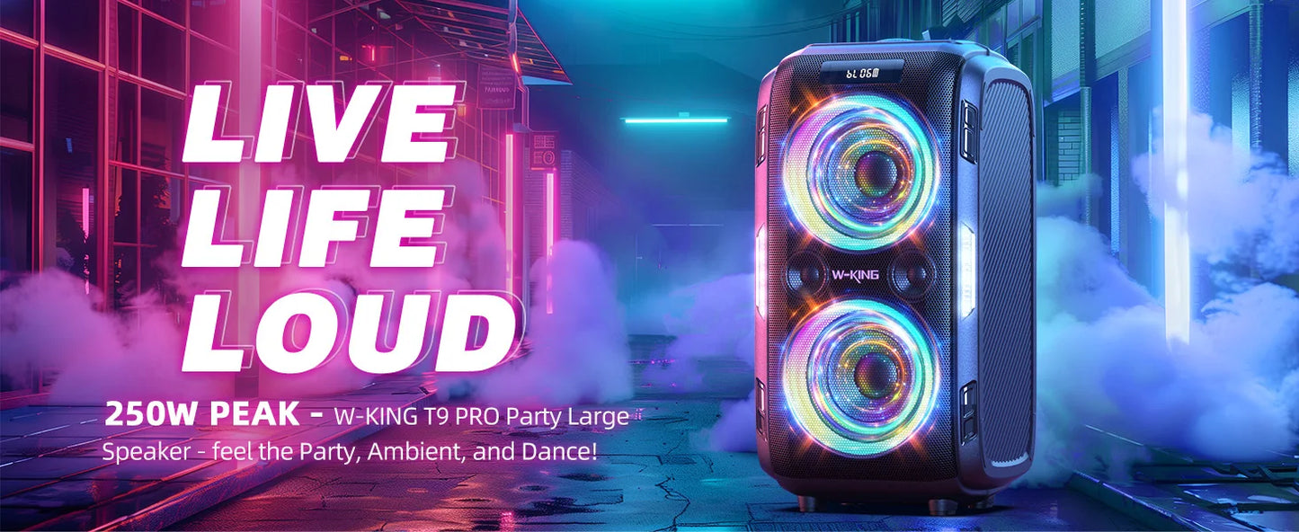 250W PEAK Large Bluetooth Speaker Loudest/Massive 120 db Portable Wireless Speaker
