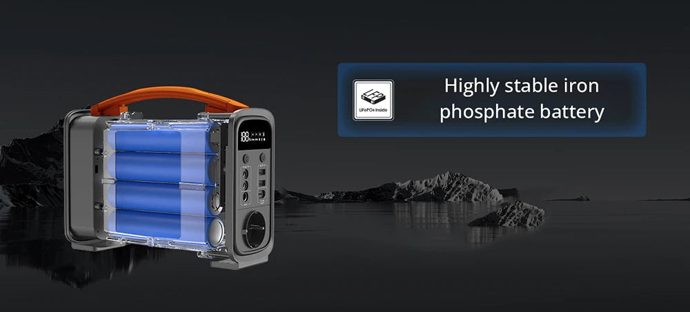 240W Portable Power Station with 320Wh LiFePO4 Battery Solar Generator & PD 60W Fast Charging