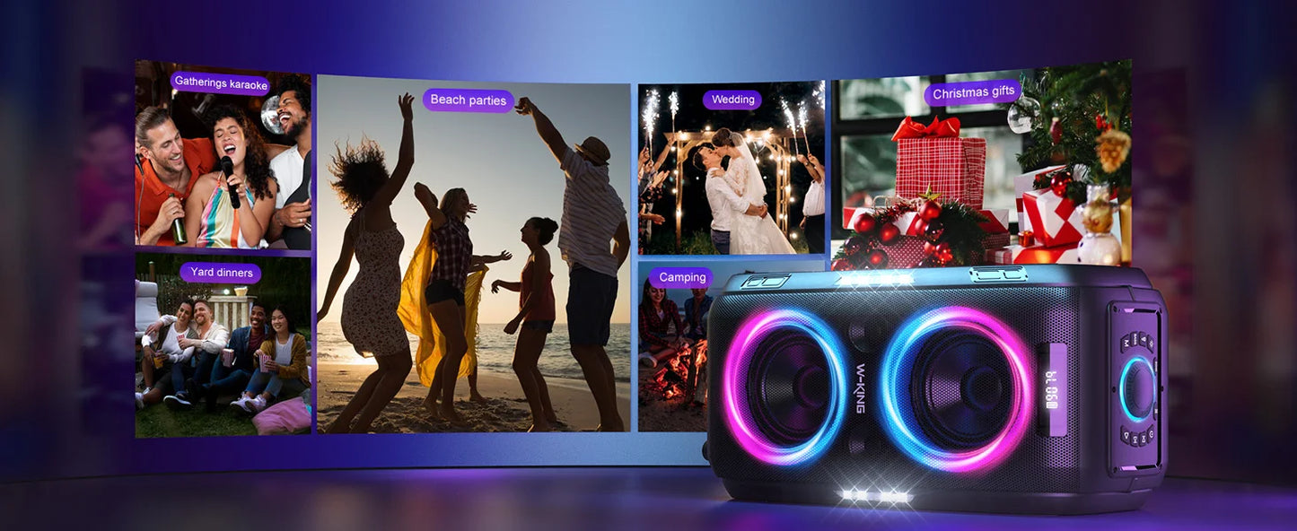 250W PEAK Large Bluetooth Speaker Loudest/Massive 120 db Portable Wireless Speaker