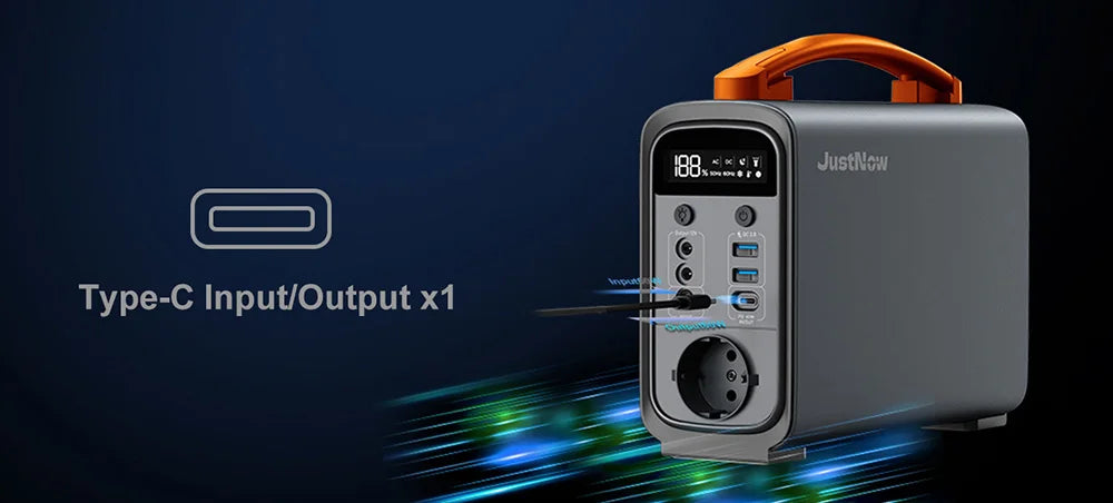 240W Portable Power Station with 320Wh LiFePO4 Battery Solar Generator & PD 60W Fast Charging