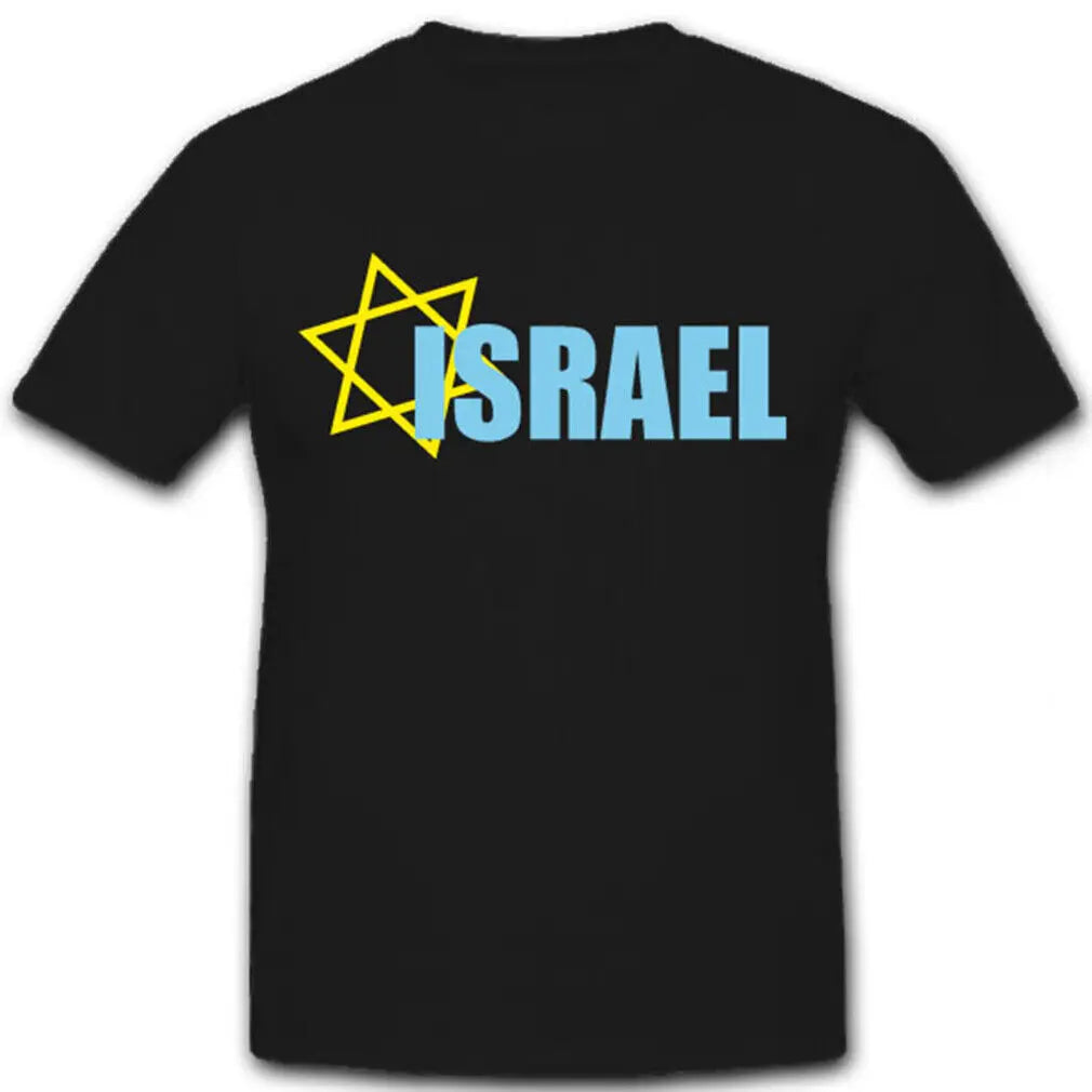 Star of David Israeli T-Shirt in 100% Cotton with Crew-Neck