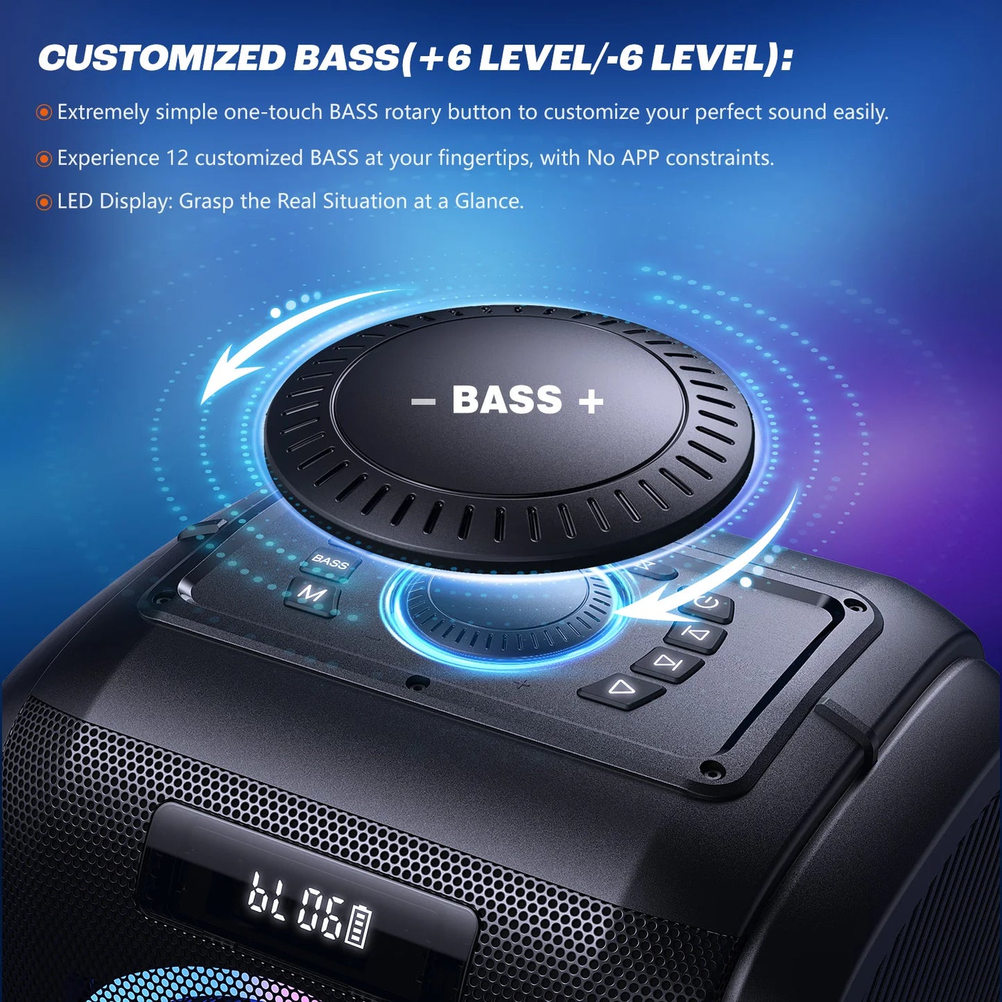 250W PEAK Large Bluetooth Speaker Loudest/Massive 120 db Portable Wireless Speaker