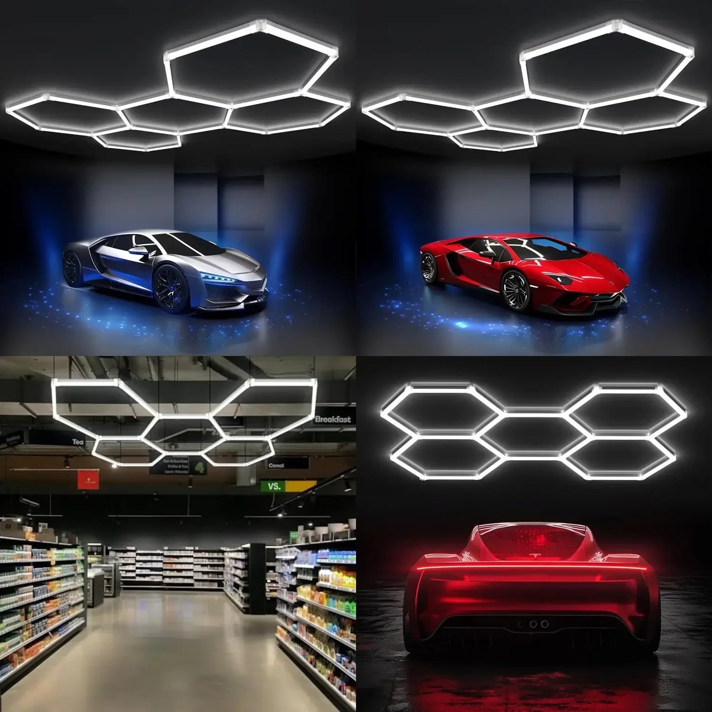 25 Pieces LED Hexagon Garage/Studio/Gym Lights 6500K Super Bright